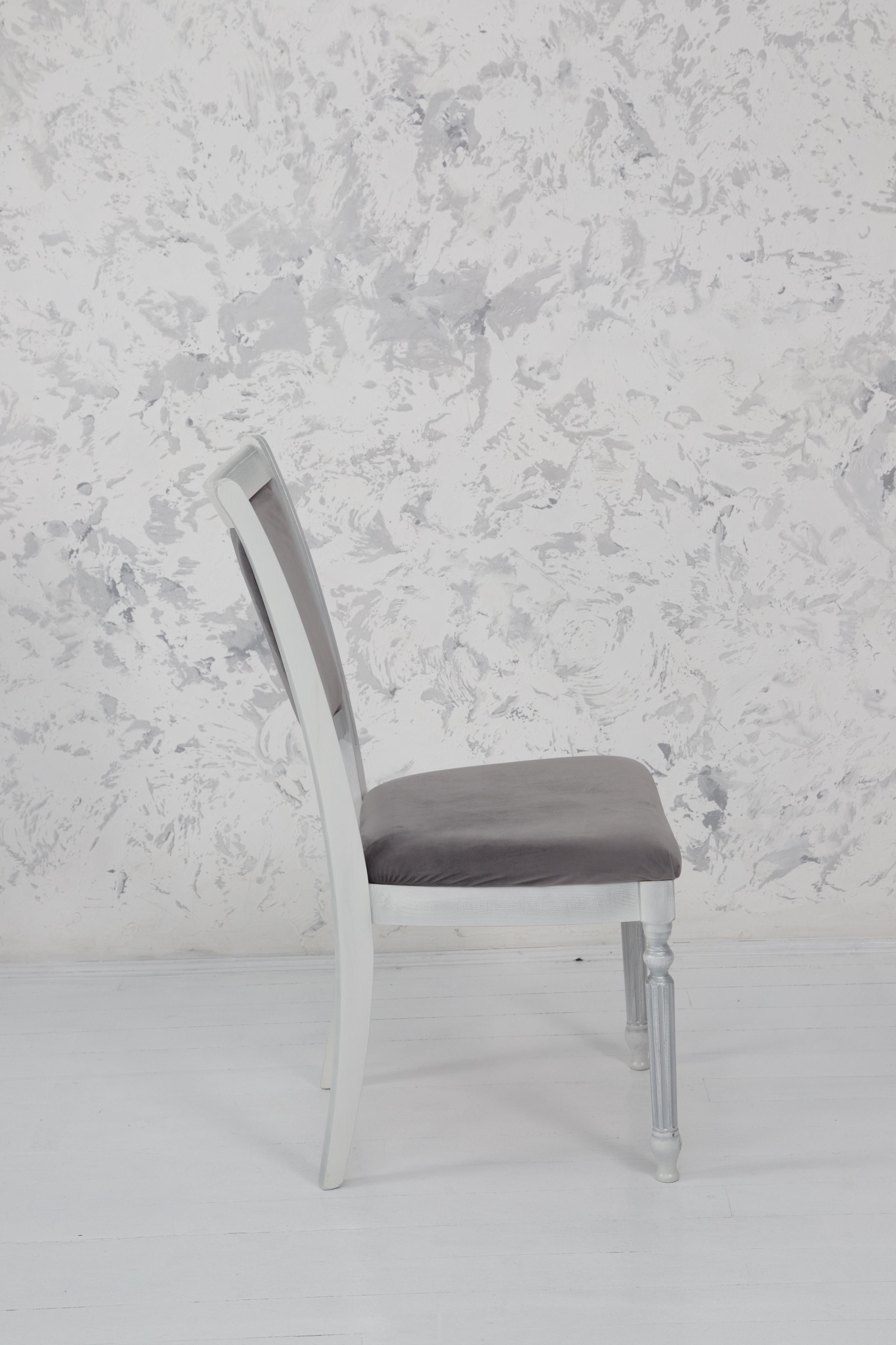 Стілець для кухні та вітальні Палермо Сицилія 480х960х420 мм Білий/Срібна патина (GAА0049905) - фото 3 Стілець для кухні та вітальні Палермо Сицилія 480х960х420 мм Білий/Срібна патина (GAА0049905) - фото 3