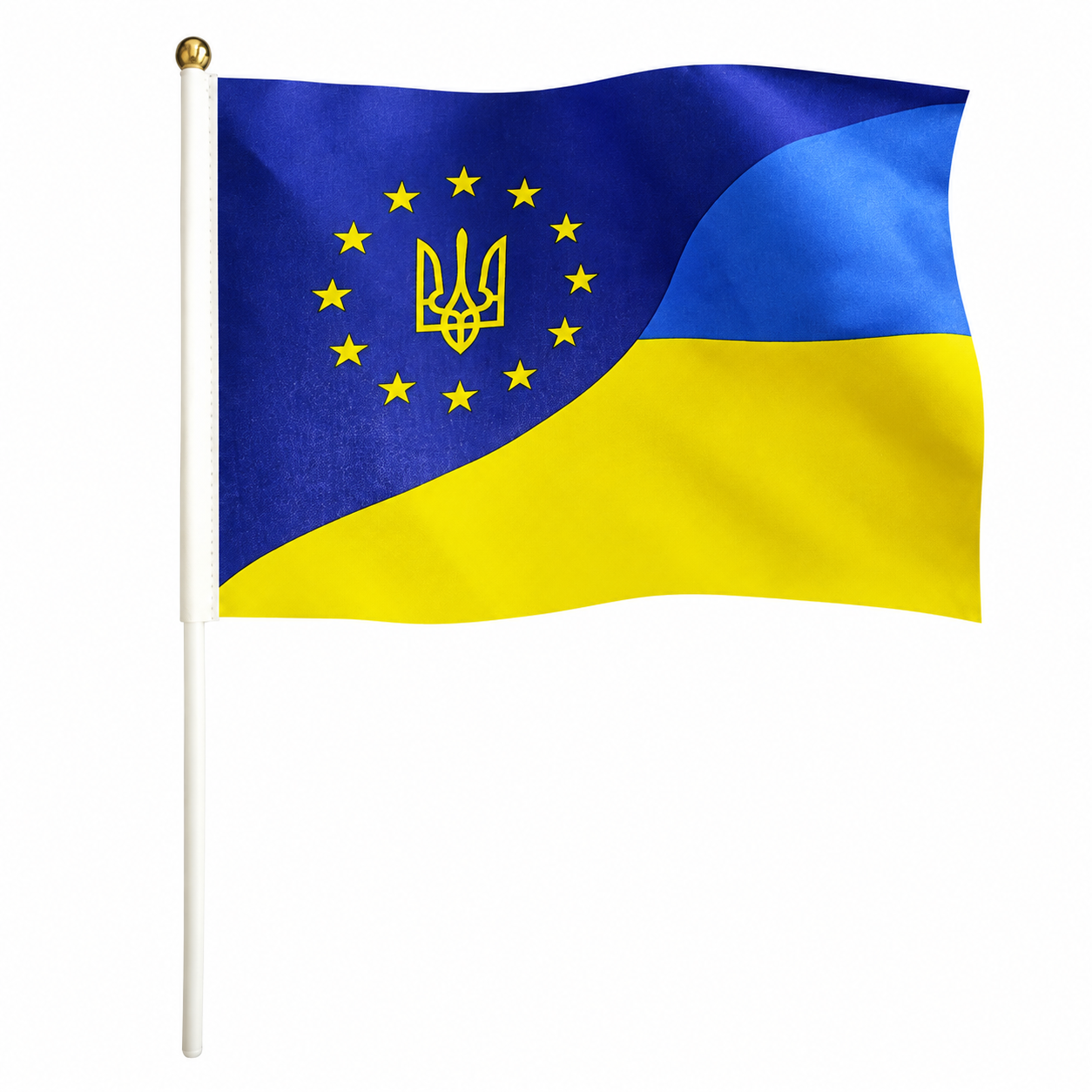 Набор флажков Украина/Евросоюз 14x21 см 10 шт. Сине-желтый (SZ-780030)
