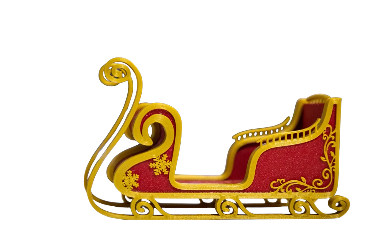 Новогоднее украшение Santa Sleigh With Style No Supports Needed 10 см