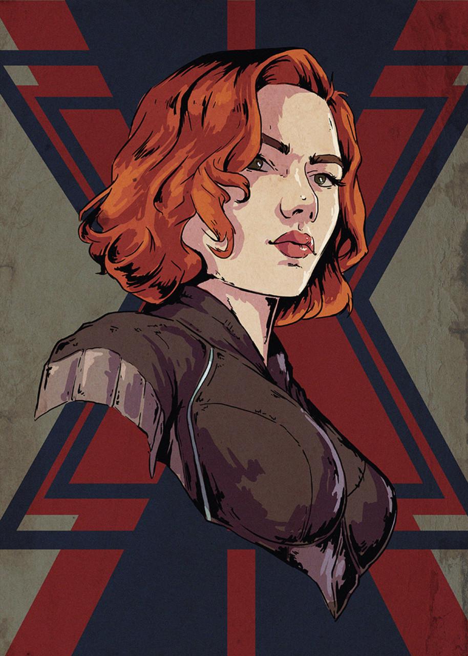 Картина GeekLand Black Widow Fan-art 60х40 см (BW.09.005)