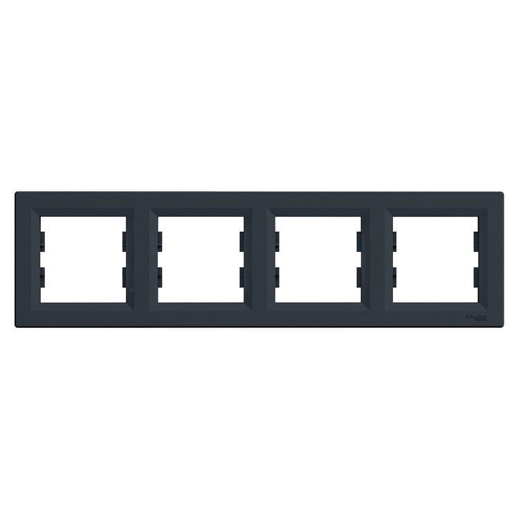 Рамка 4-місна горизонтальна Schneider Electric Asfora Антрацит (EPH5800471)