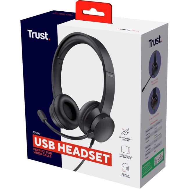 Навушники Trust Ayda USB-ENC PC Headset Чорний (25089) - фото 6