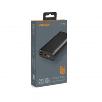 Павербанк VIDEX VPB-320 22.5W QC+PD Black 20000mAh