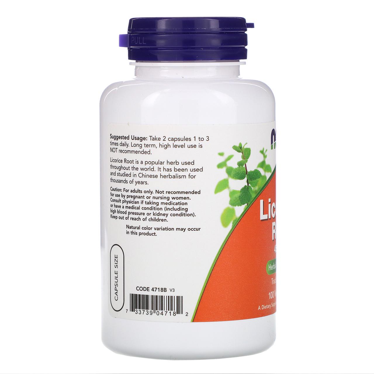 Корінь солодки NOW Foods Licorice Root 450 мг 100 капсул (1016195409) - фото 3 Корінь солодки NOW Foods Licorice Root 450 мг 100 капсул (1016195409) - фото 3