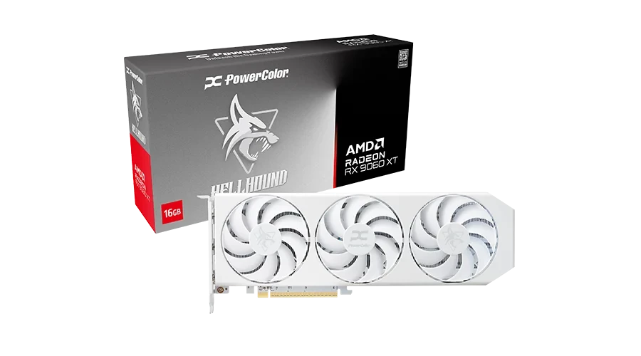 Видеокарта AMD Radeon RX 9060 XT 16GB GDDR6 Hellhound Spectral White PowerColor (RX9060XT 16G-L/OC/WHITE) Видеокарта AMD Radeon RX 9060 XT 16GB GDDR6 Hellhound Spectral White PowerColor (RX9060XT 16G-L/OC/WHITE)