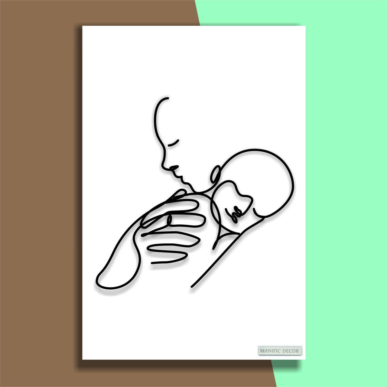 Картина інтер'єрна абстрактна Manific Decor Mother and baby Мама з дитиною 40х60 см Чорний (1.056.4060) - фото 1