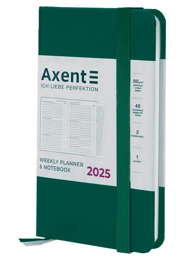 Еженедельник Axent Pocket Strong 2025 датированный 90x150 мм Зеленый (8508-25-61-A) - фото 1