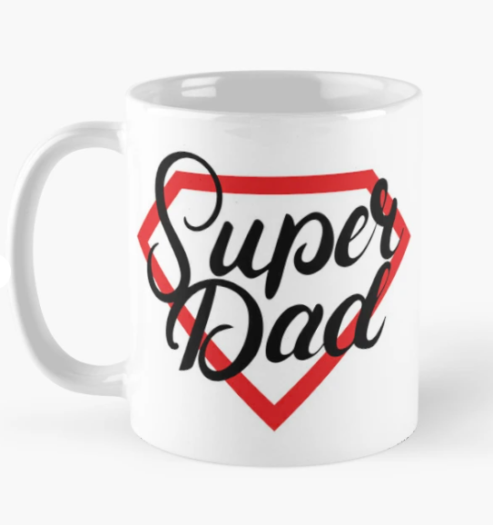 Чашка керамическая с принтом "Super dad" 2 для папы 330 мл Белый (ПАПА15Ч)