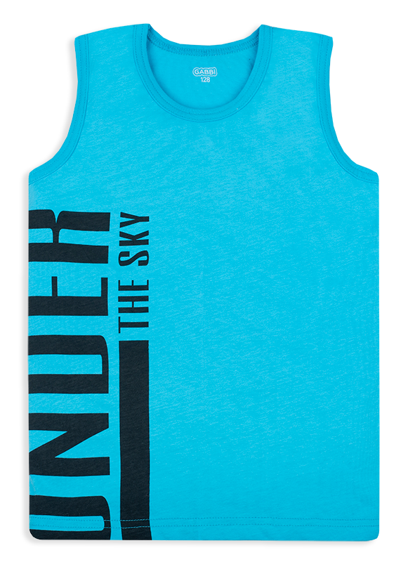 Майка детская хлопковая для мальчика Gabbi МК-20-17 Юниор 122 см Бирюзовый (12201)