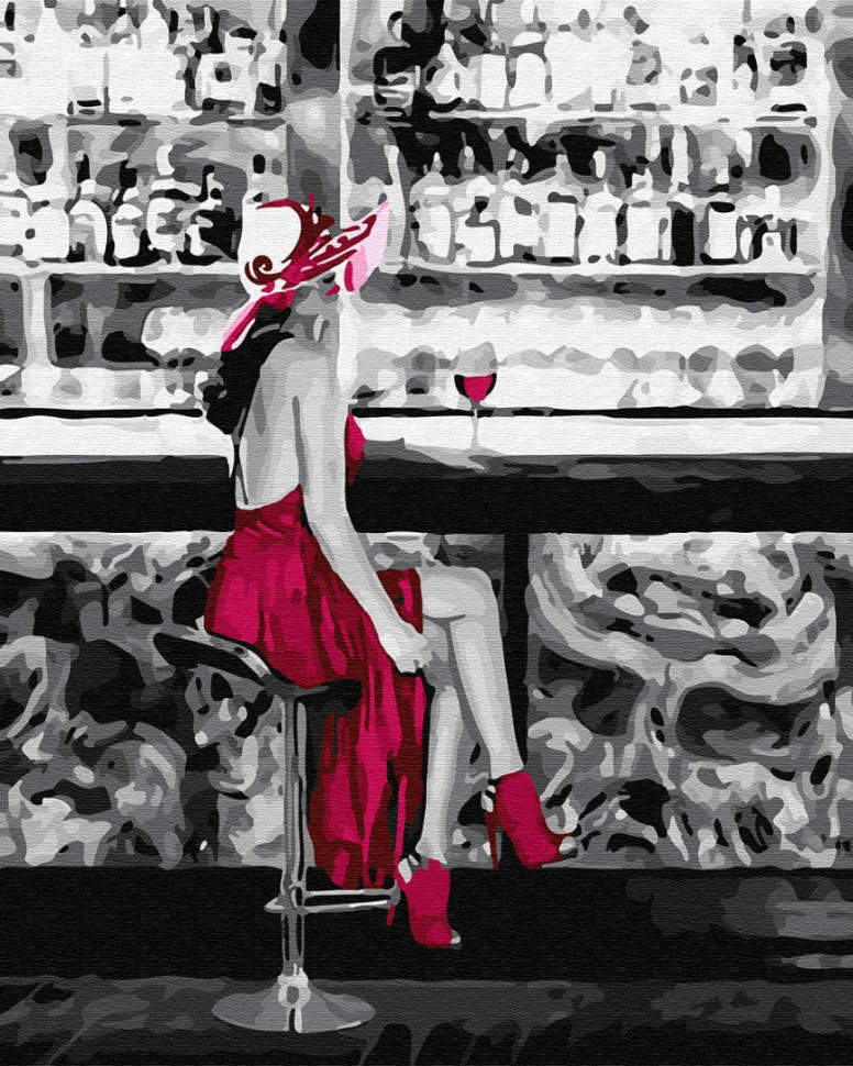 Картина по номерам Brushme Девушка с красным вином (GX29768)