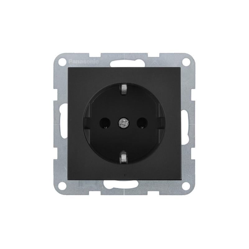 Розетка с заземлением Panasonic Karre Plus 55 без рамки ABS Дымчатый (WDTT02022DG-UA1)