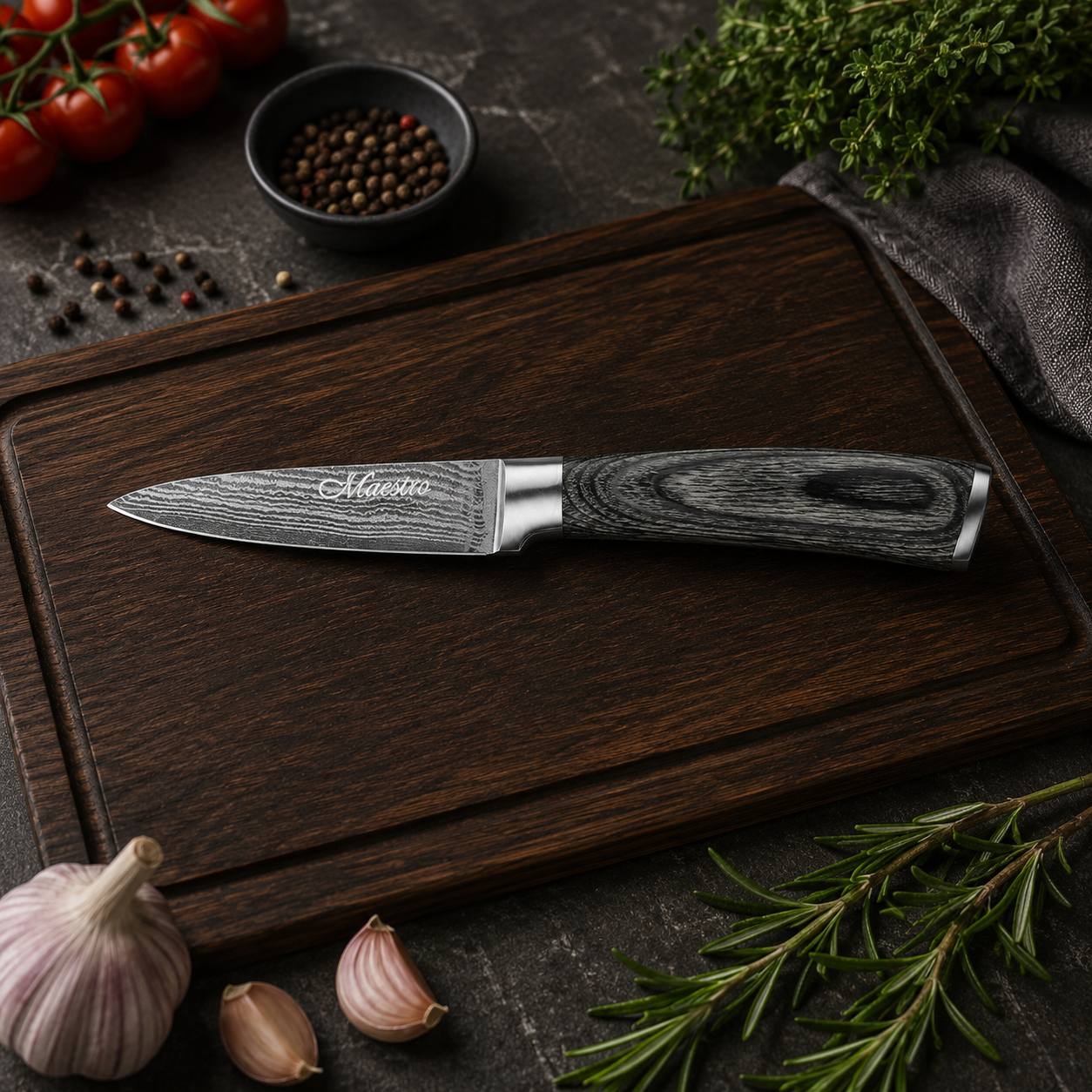Нож для чистки овощей Maestro MR-1484 Damascus 3,25" дамасская сталь 8,2 см
