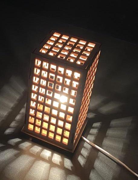 Ночник деревянный декоративный Квадрат 22х11 см Дерево светлое (SV-605)