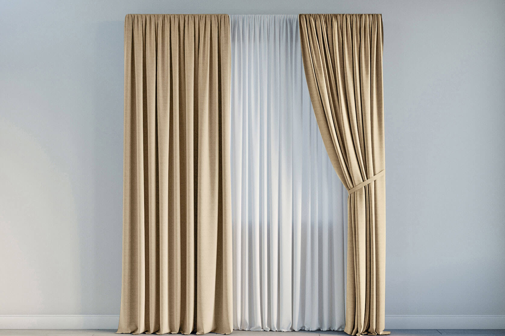 Комплект штор Le maison de Garny велюр 250х280 см 2 шт. Бежевый (V-2)