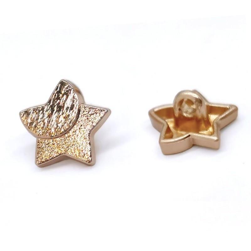 Пуговица Star LuxFabric на ножке металл 12х11,5 мм 1 шт. Золотистый (ПВ1212з49)