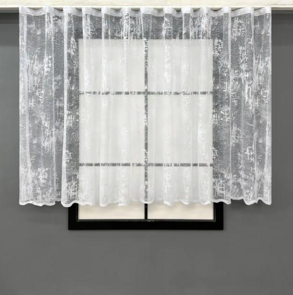 Тюль жаккард Мрамор с принтом 1,2 м Белый (1859т)