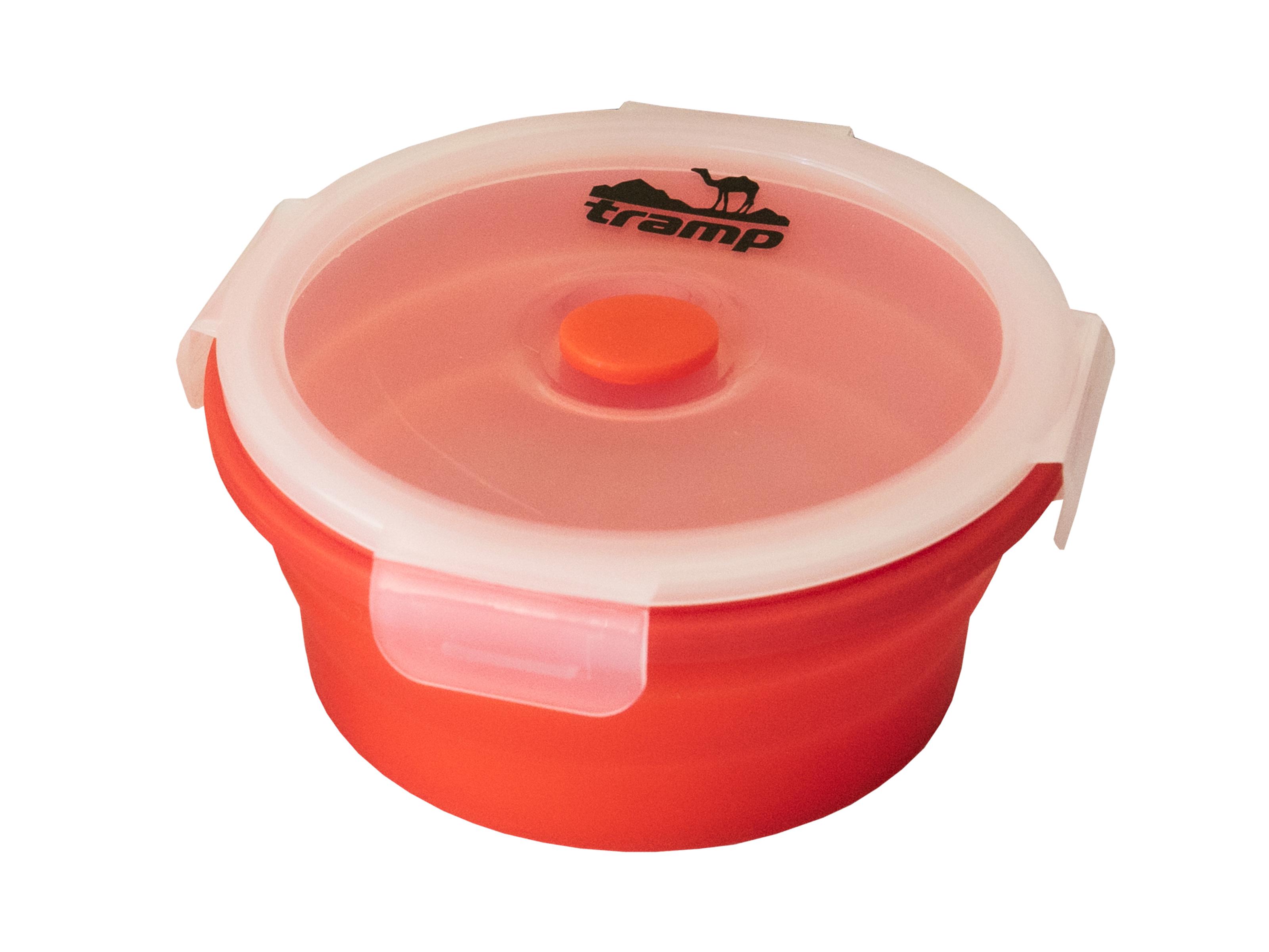 Контейнер складной Tramp 550 мл с крышкой-защелкой Красный (TRC-088-orange)