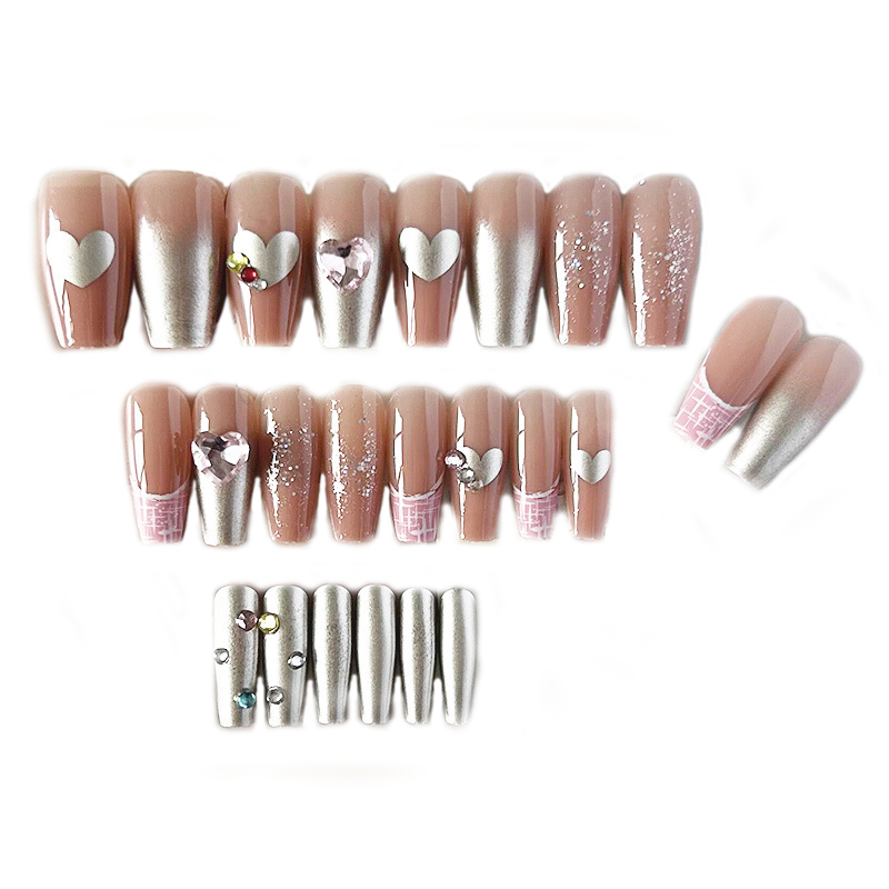 Накладные ногти с клеем Bananahall 24 шт. LK15284 Розовый (A9864)