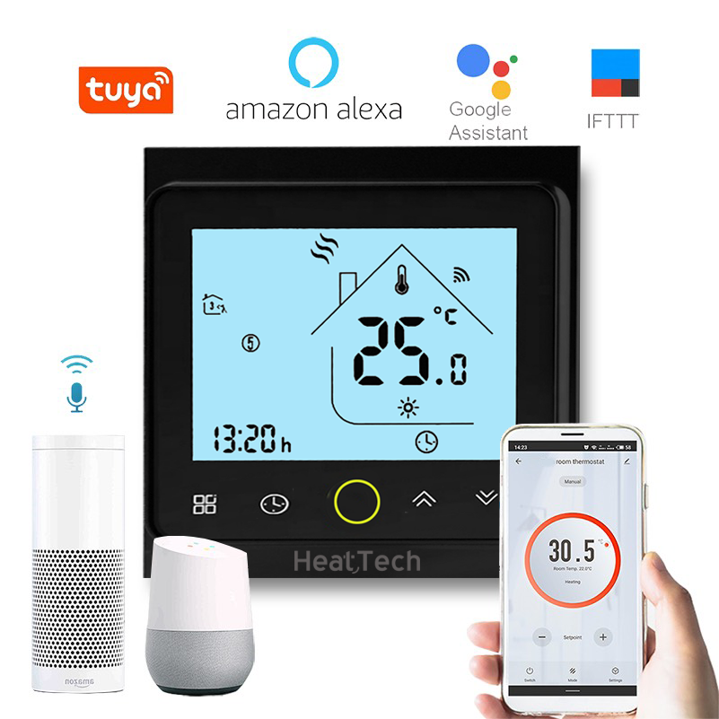 Терморегулятор HeatTech HTW126-240 сенсорный WiFi Черный