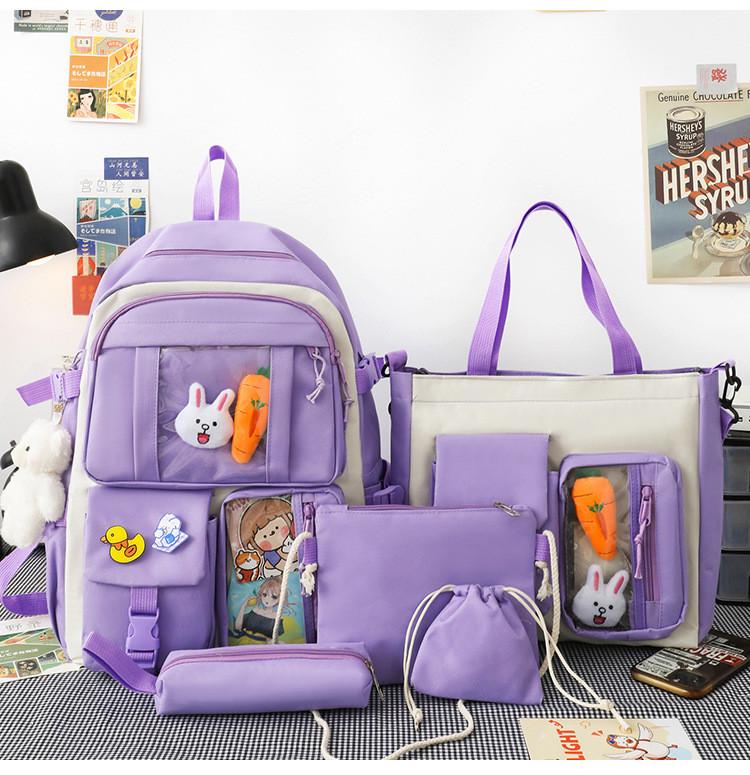 Школьный рюкзак и сумка/косметичка и пенал для девочки Flash Сиреневый (1177035520)