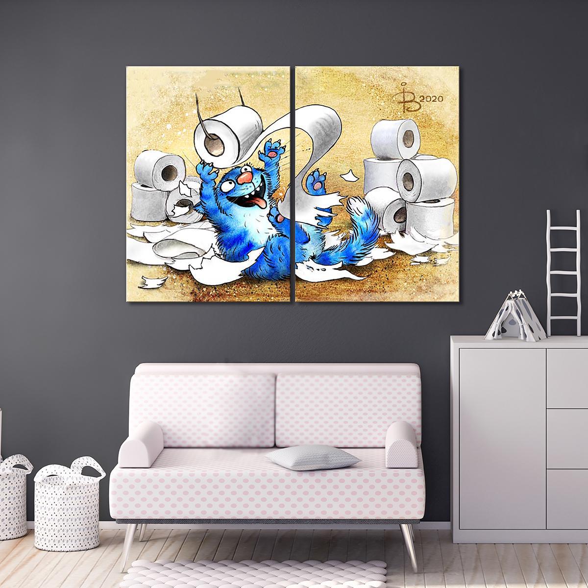 Модульная картина Туалетная бумага 2 модуля 70x105 см