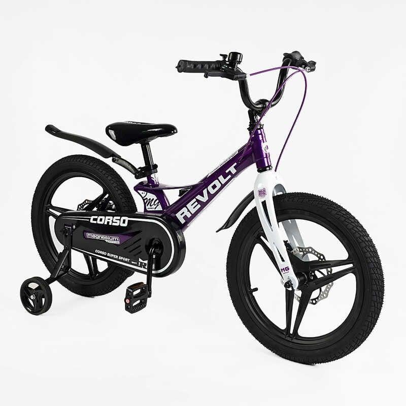 Велосипед детский Corso Revolt магниевая рама литые диски собранный на 75% 18" Purple (162282)