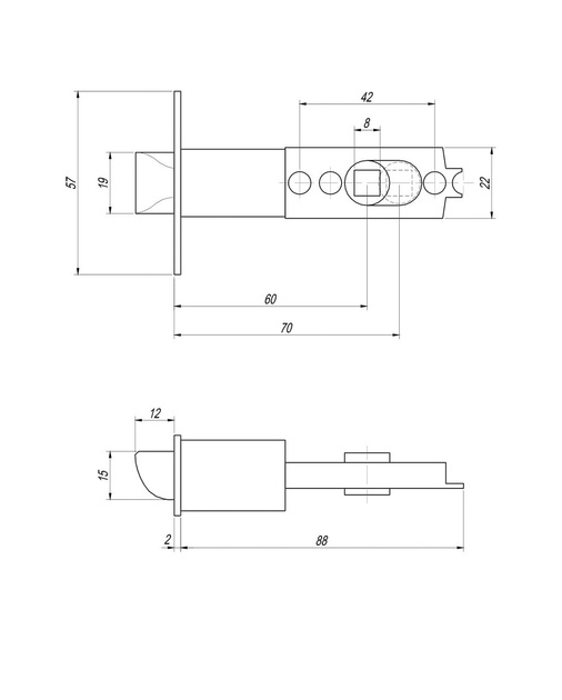 Засувка Avers 8023-01-Nis з фіксацією Сатин (303234E) - фото 3 Засувка Avers 8023-01-Nis з фіксацією Сатин (303234E) - фото 3