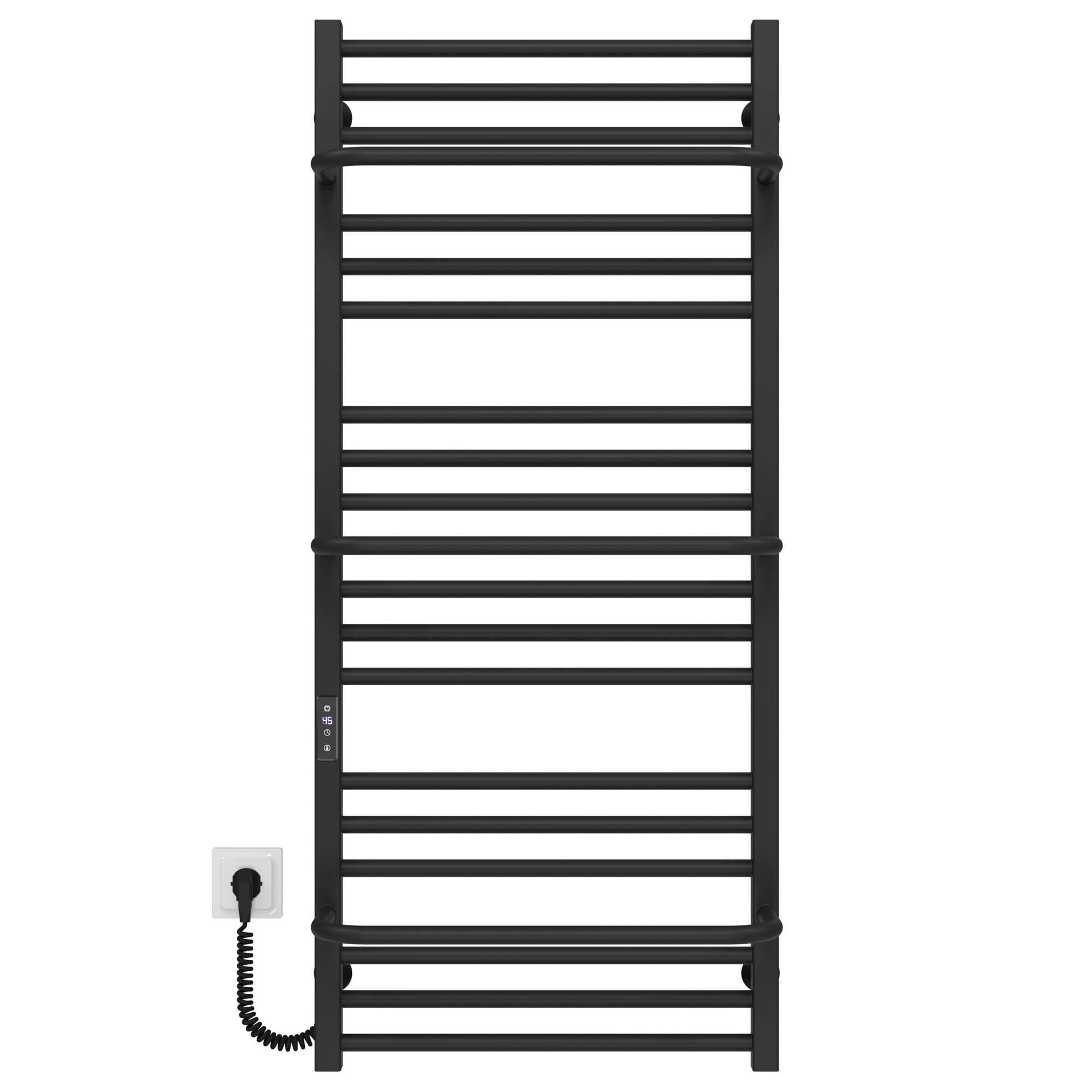 Полотенцесушитель электрический Deffi Sigma П21 JD04 левое подключение нержавеющая сталь 500х1200 мм Черный (A.SI.120.50.21.E.B.L.2)