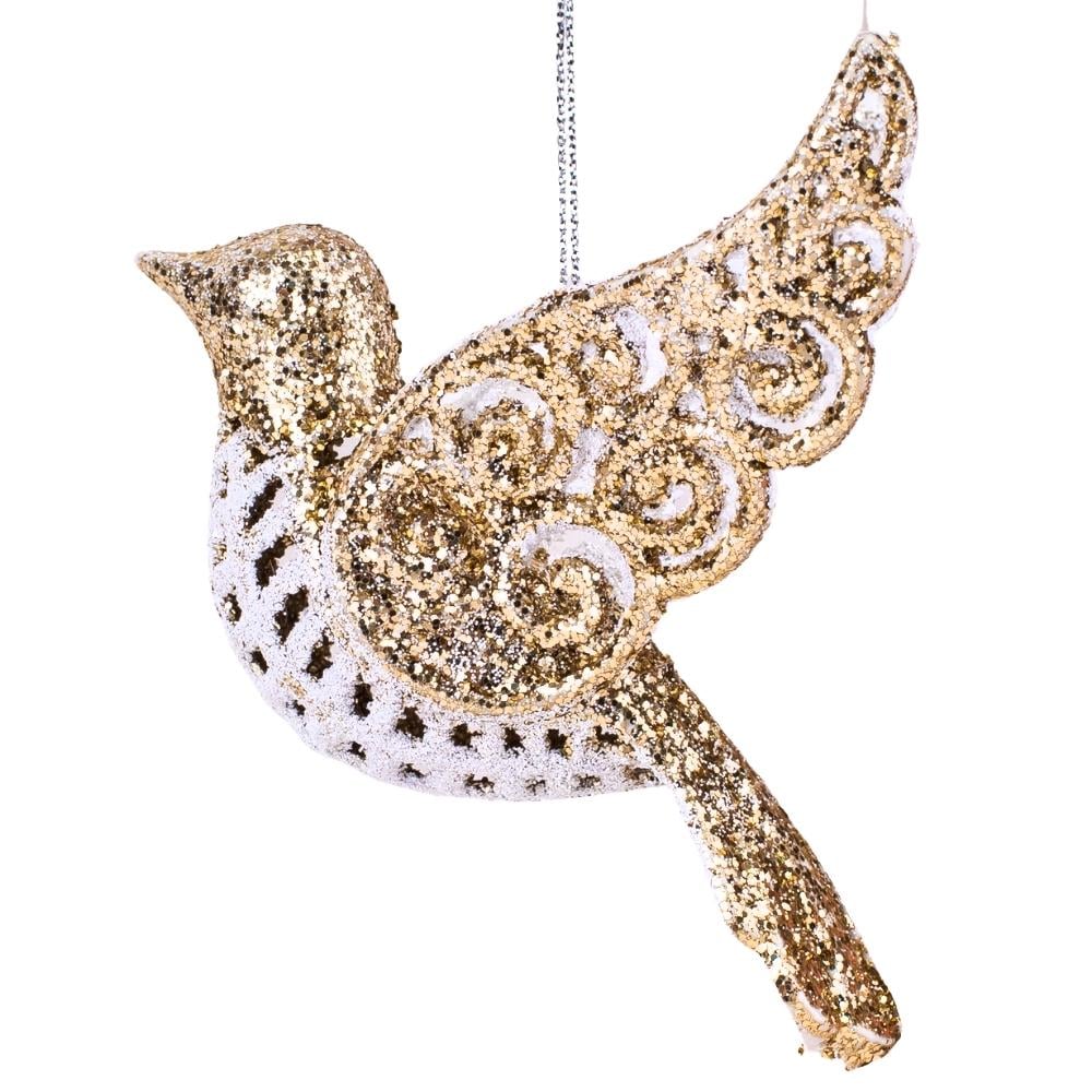 Игрушка на елку Elisey птичка 10,5 см Золотой (NH-106-K-21)