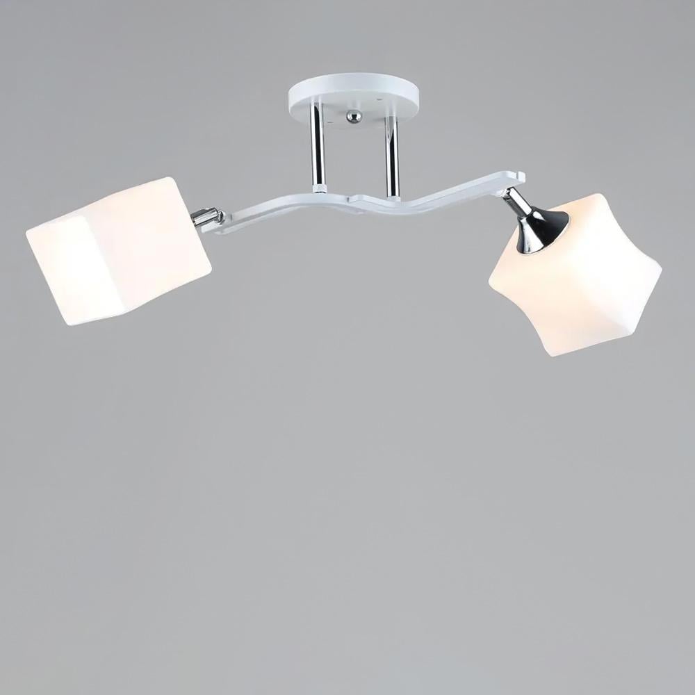 Люстра потолочная Light House SR-19355/2 WT+CR E27 530х175х240 мм Белый/Хром