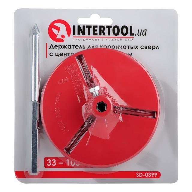 Держатель для корончатых сверл Intertool SD-0399 103 мм с центрирующим сверлом (128987)