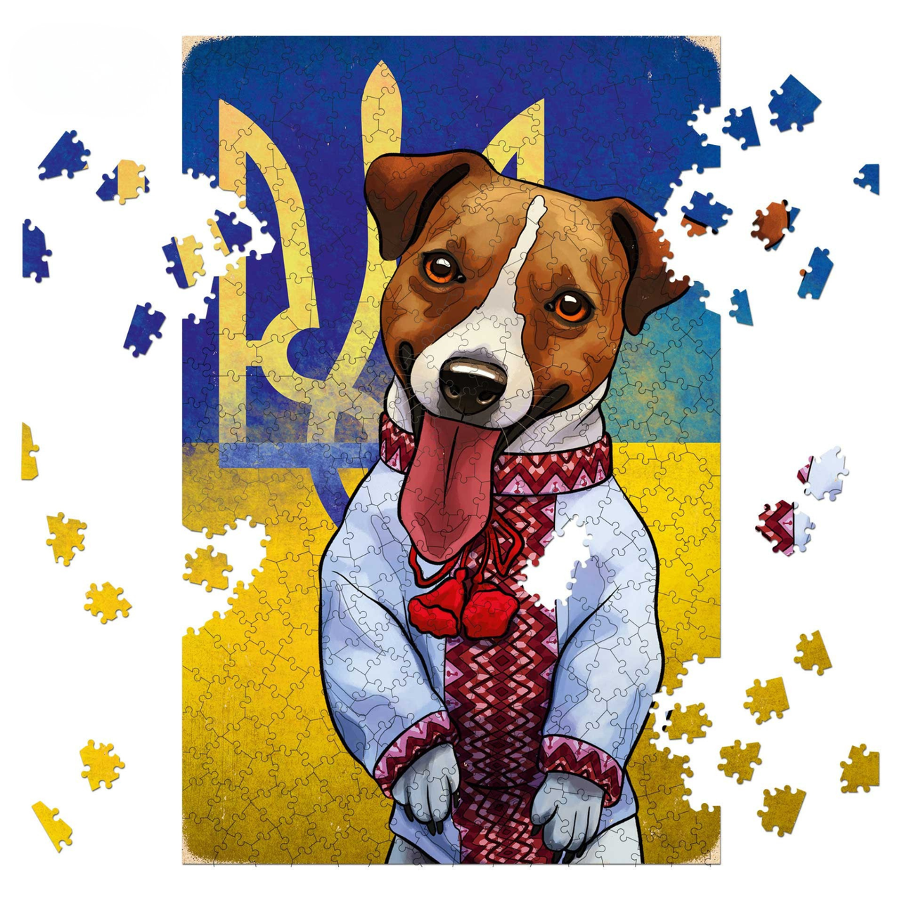 Пазл деревянный Пес Патрон в Вышиванке 560 дет. 58x38 см