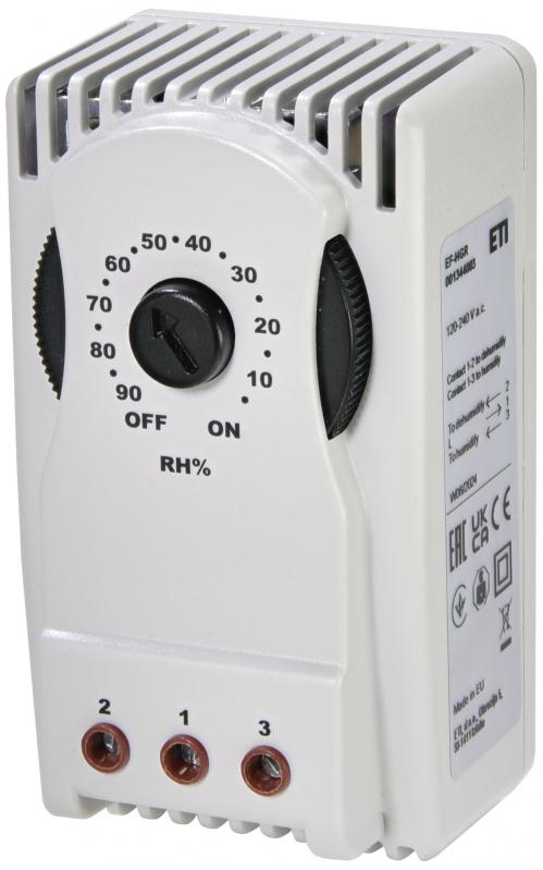 Гигростат ETI EF-HGR 5А 10-90%RH 1CO 120-240 В AC для шкафов (1344003)