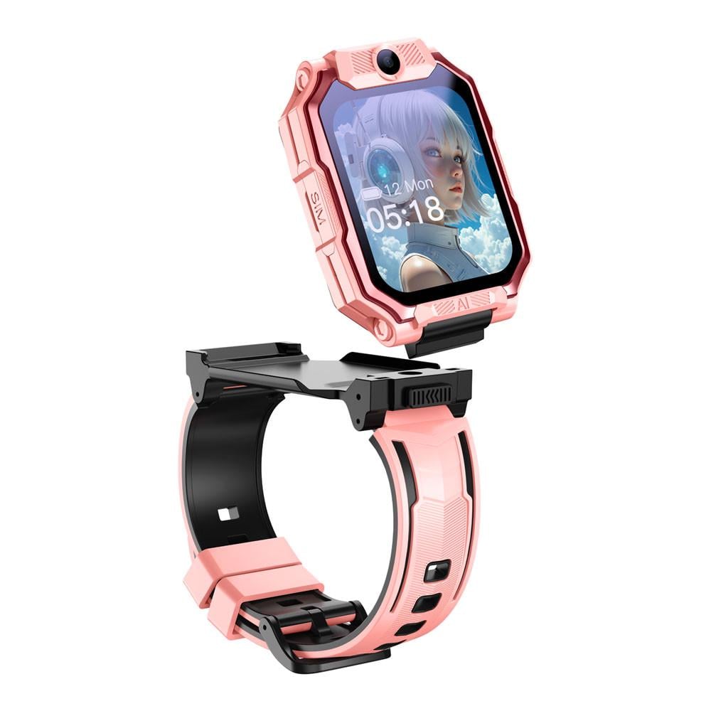 Смарт-часы детские Lemfo AS23 с GPS/SIM-картой/видеозвонком/водозащитой IPX7 и прослушиванием Pink (117766324)