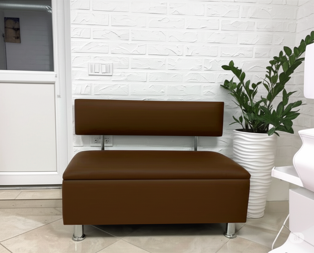 Диван в зону ожидания Сompakt искусственная кожа 120 см Коричневый