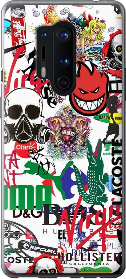 Чехол на OnePlus 8 Pro Many different logos (4022t-1896-42517)