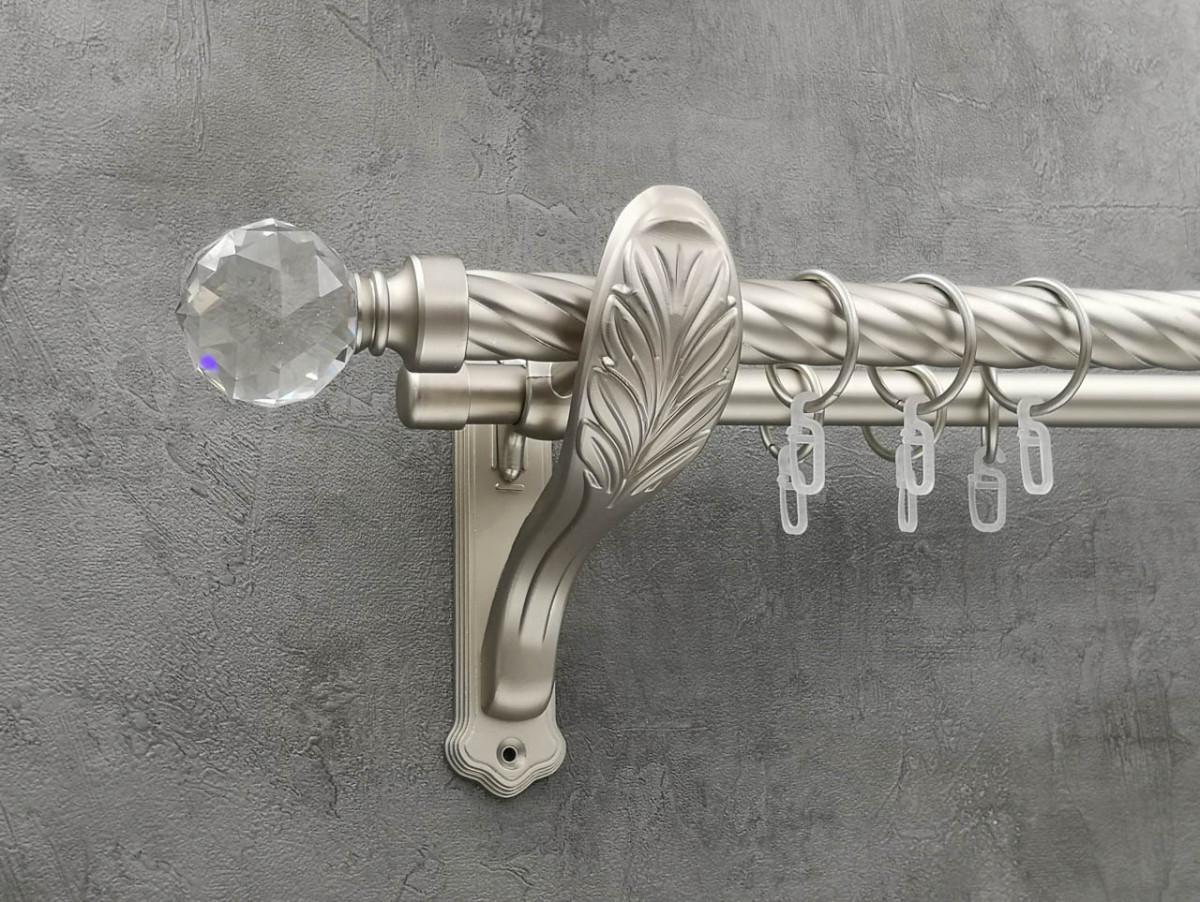 Карниз Quadrum Люмієра кручена штанга подвійний ретро 25/19 мм 240 см Сатин (272282471)