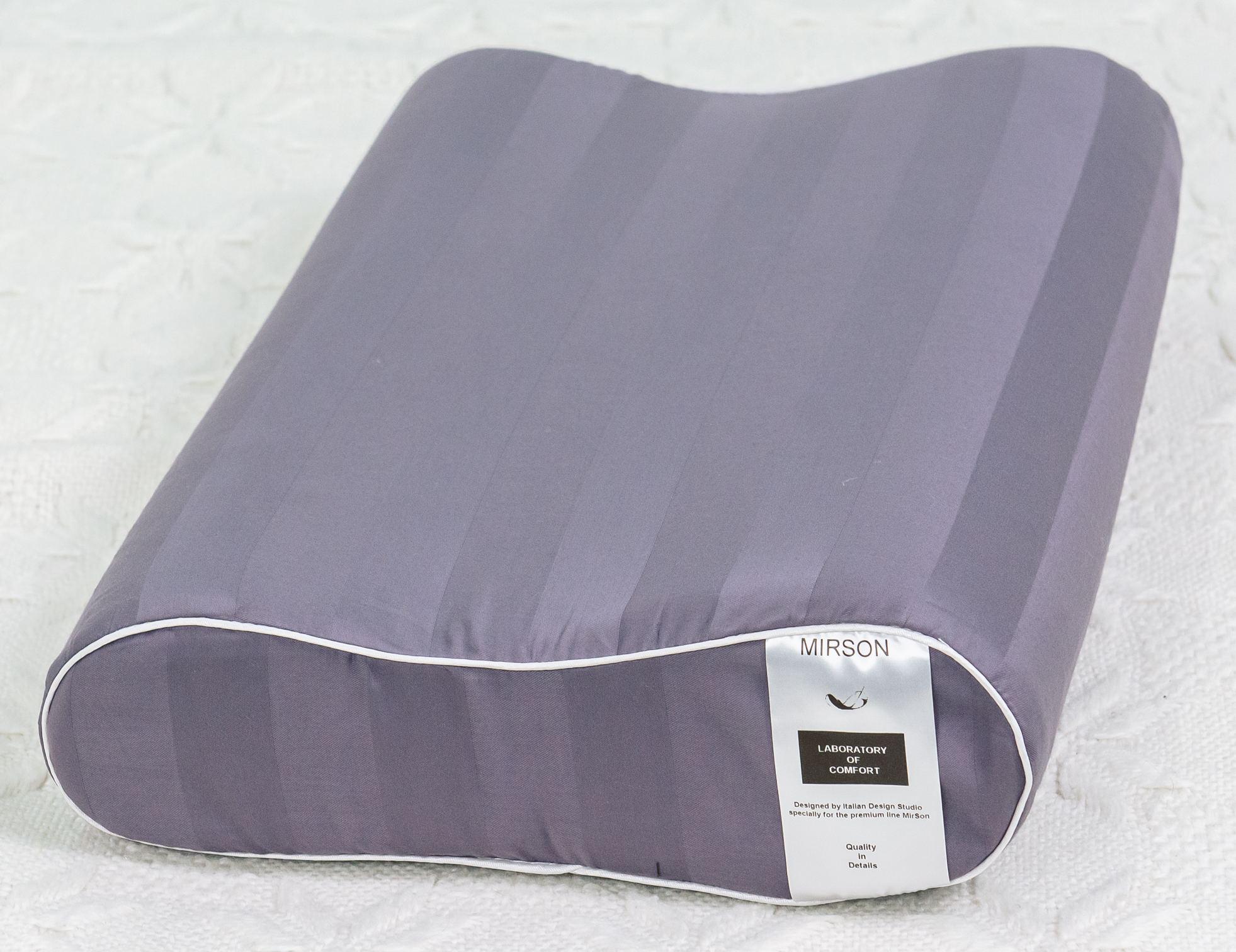 Подушка ортопедическая MirSon №6089 Noble stripe Graphite 49х32х10,5 см (2200003262438)