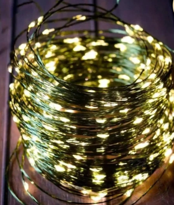 Гирлянда-нить светодиодная Роса с пультом 1000 LED 8 режимов IP44 USB зеленый провод 100 м Теплый белый (Rosa100m) - фото 5 Гирлянда-нить светодиодная Роса с пультом 1000 LED 8 режимов IP44 USB зеленый провод 100 м Теплый белый (Rosa100m) - фото 5