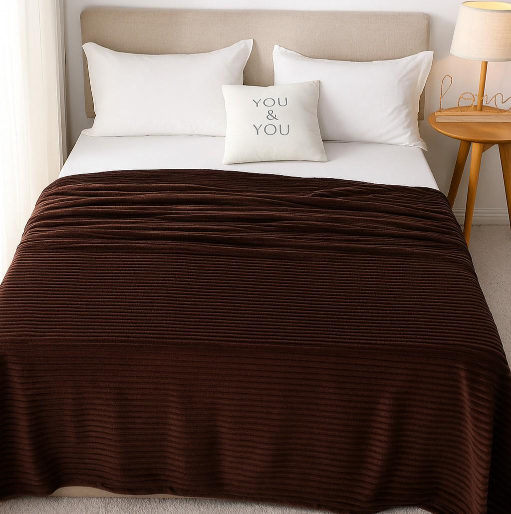 Плед-покрывало шарпей в полоску 2 см 180х220 см Коричневый - фото 2 Плед-покрывало шарпей в полоску 2 см 180х220 см Коричневый - фото 2