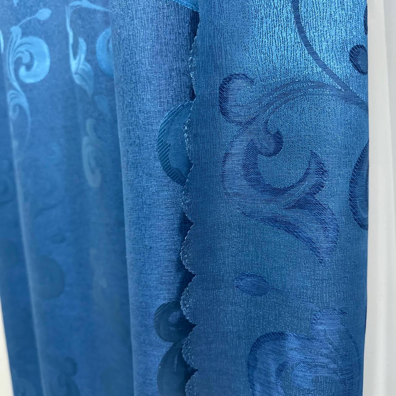 Штори Toscana жаккардові 1,5х2,7 м 2 шт. Синій - фото 10