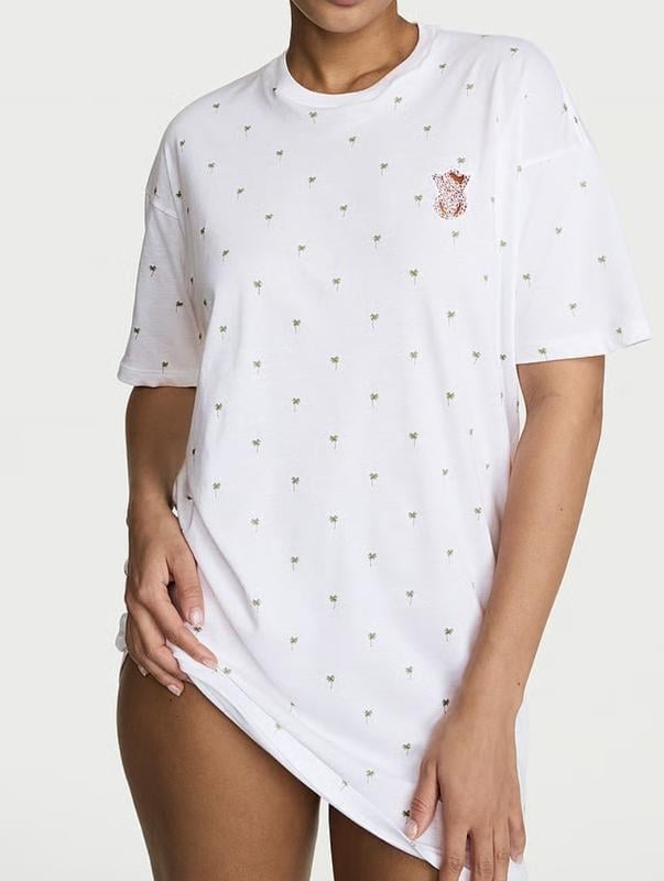 Ночная рубашка с принтом Victoria's Secret M/L Белый (27303711)