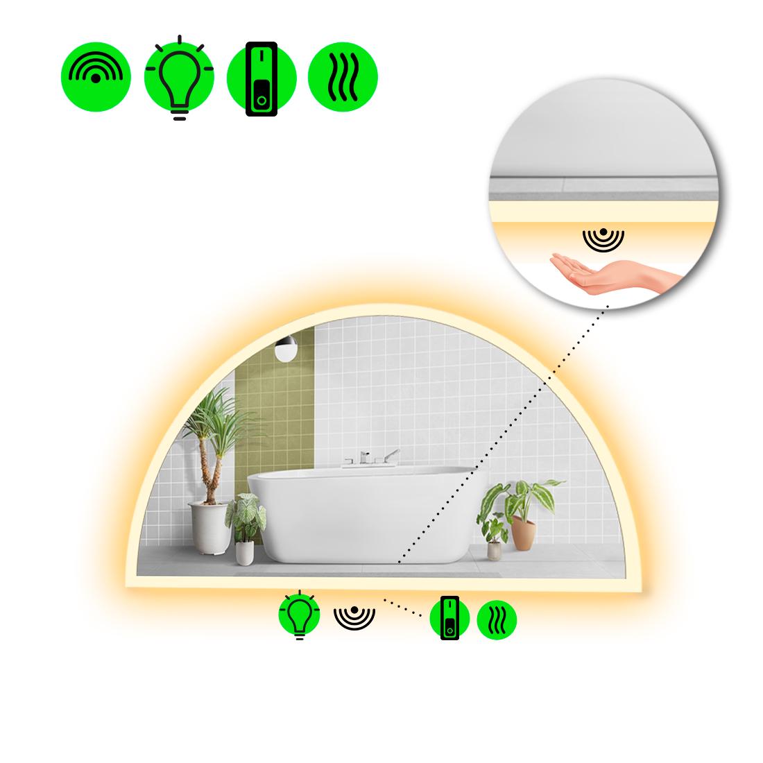 Зеркало с LED подсветкой Cerhio 3 с ИК включателем и подогревом 120x60 см (8737005)
