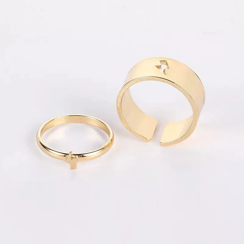 Набір кілець з блискавкою 2 шт. Сірий (1490033815)