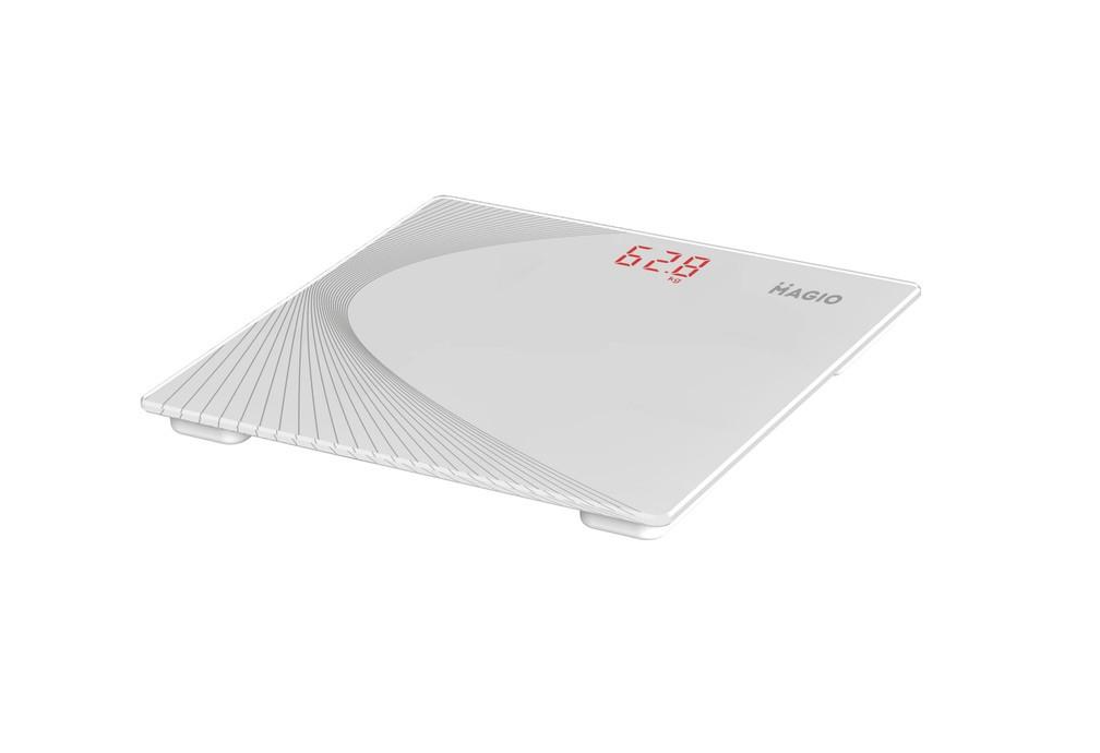 Весы для пола бытовые Magio стеклянные весы для дома 2x28x28 см 180 кг Белый (mg-800)