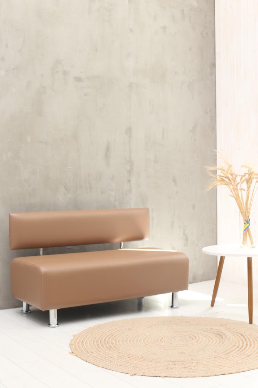 Диван офісний Стандарт екошкіра К6 для зони очікування/кухні/вітальні Капучино