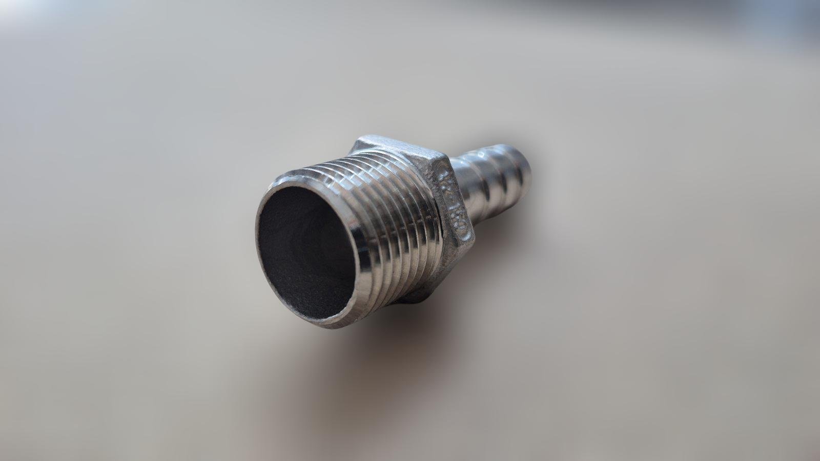 Штуцер шланговый резьбовой DN15 AISI304 BSPP елка н/ж сталь ЗР 12,7 мм 1/2" (29203285) - фото 13