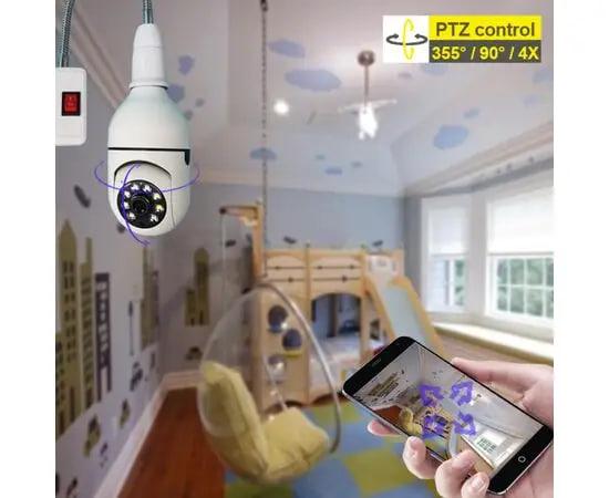 Камера видеонаблюдения Wifi беспроводная панорамная в патрон E27 с датчиком движения и подсветкой HD 360 2MP 1080р (28158043) - фото 6 Камера видеонаблюдения Wifi беспроводная панорамная в патрон E27 с датчиком движения и подсветкой HD 360 2MP 1080р (28158043) - фото 6
