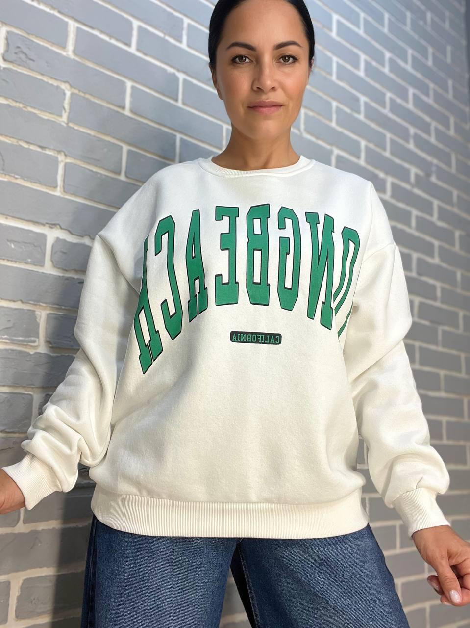 Світшот жіночий QUZEN 488 long beach фліс утеплений S Білий (873) - фото 3 Світшот жіночий QUZEN 488 long beach фліс утеплений S Білий (873) - фото 3