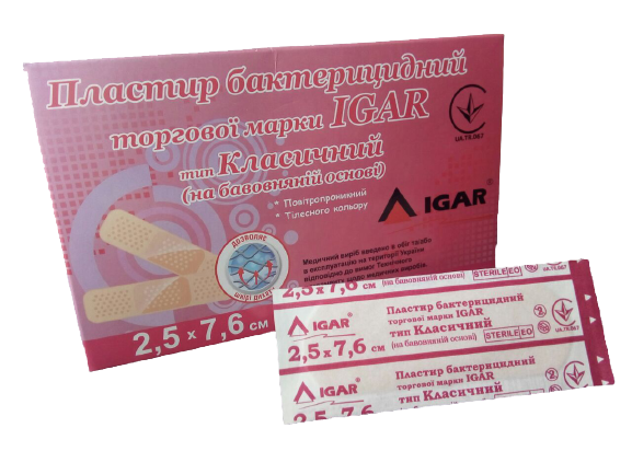 Бактерицидний пластир IGAR 1,9х7,2 5 упак (КTh6325)